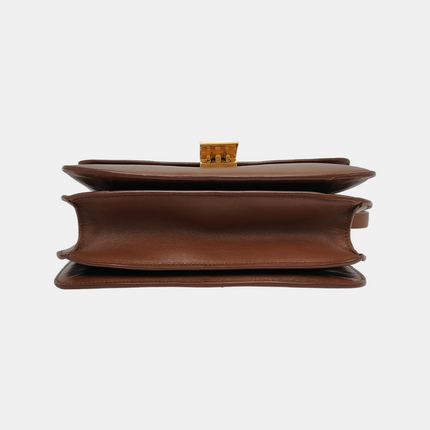 CELINE Classic Box Flap Caramel Brown Leather crossbody bag