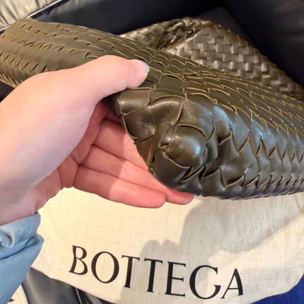 Bottega Veneta Hop Large Leather Dark Olive Green Hobo Bag