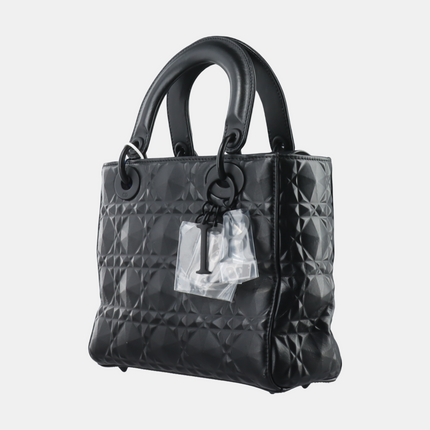 Lady Dior Small My Abcdior So Black Diamond Motif Caflskin Leather