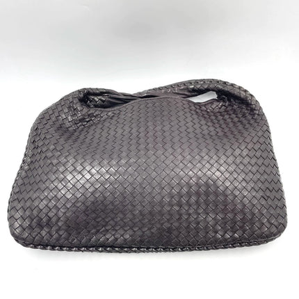 Bottega Veneta Intrecciato Hobo Bag Medium Dark Chocolate Brown Lambskin leather 45cm