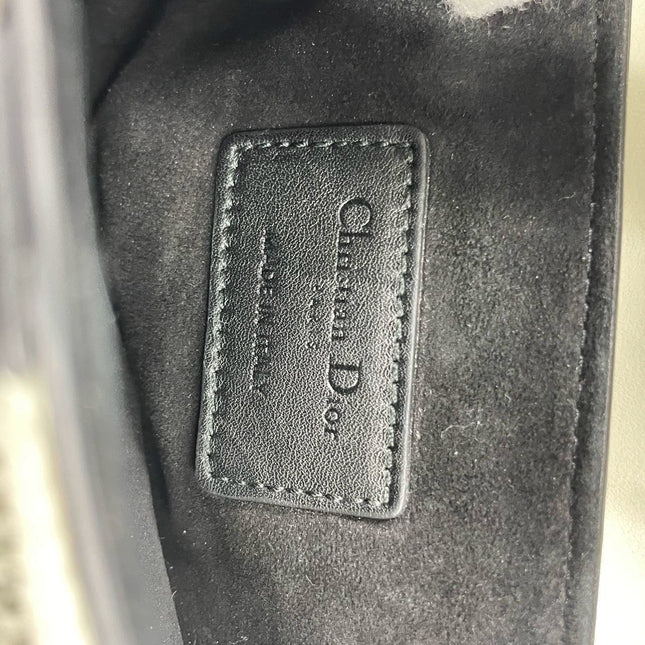 Sold Dior Saddle Mini Beaded Black and White checkered Pattern