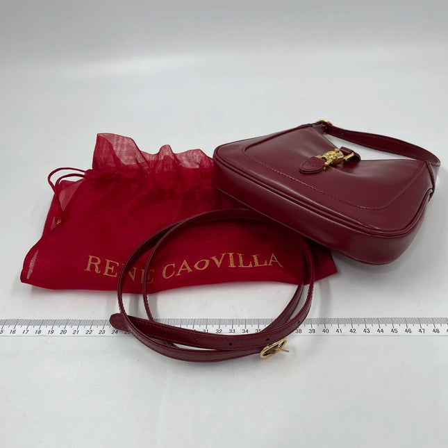 Sold Gucci Jackie 1961 Mini Burgundy Leather Bag with Adjustable Strap