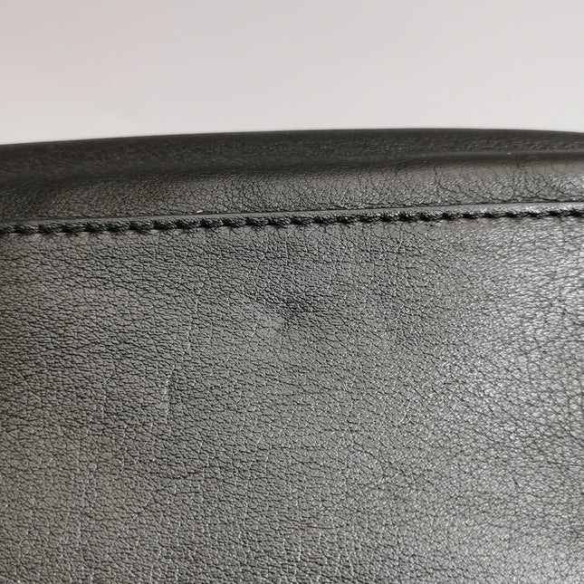 Loewe Puzzle Large Black Smooth Leather White Logo