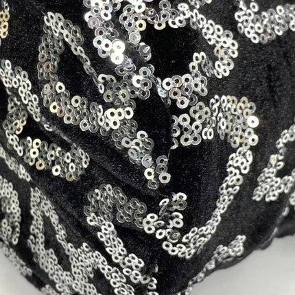 FENDI Mini Bucket White Heart Shaped Sequin Black Bag