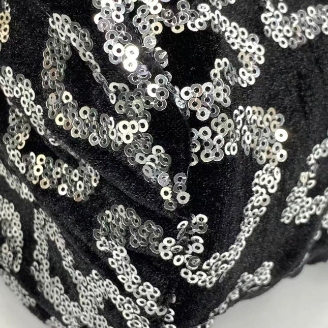 FENDI Mini Bucket White Heart Shaped Sequin Black Bag