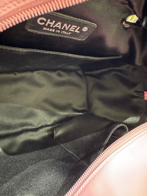 Chanel Cambon Large Pink Calfskin Leather Double Strap Handbag