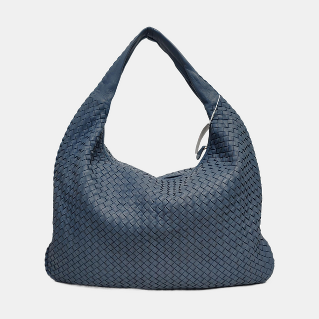 Bottega Veneta Veneta Hobo Maxi Misty Blue Intrecciato Leather Bag 51cm