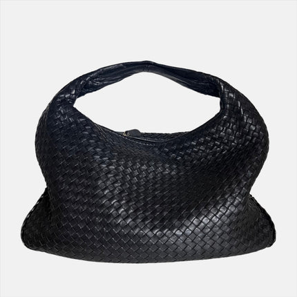 Sold Bottega Veneta Intrecciato Hobo Bag Medium Black Lambskin leather 45cm
