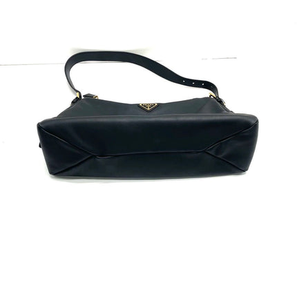 Prada Aimée Black Large Calfskin Leather Shoulder Bag