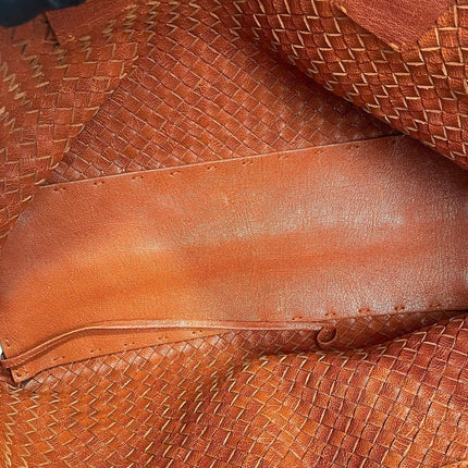 Bottega Veneta Cabat Tote Burnt Metallic Orange Intrecciato Leather 40cm