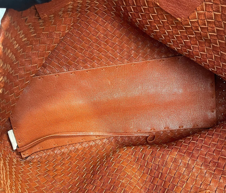 Bottega Veneta Cabat Tote Burnt Metallic Orange Intrecciato Leather 40cm