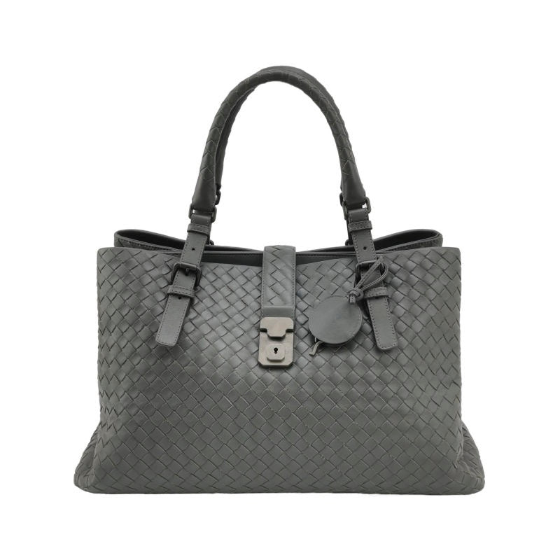 Bottega Veneta Roma Large Intrecciato Nappa Leather Grey 35cm-Luxbags