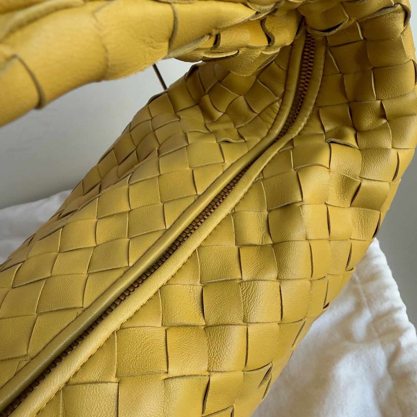 Bottega Veneta Jodie Small Yellow Lambskin Leather