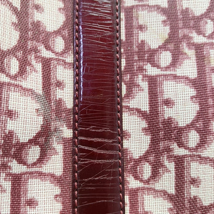 Christian Dior Trotter Boston Cloth Oblique Medium Red Handbag