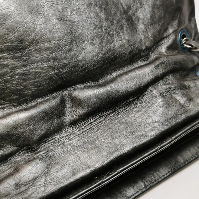 Chanel Paris Bombay Pondicherry Flap Bag Quilted Large Grey Silver Hardware