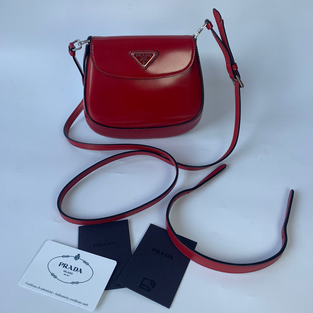 Sold Prada Cleo Flap Burgundy / Red Leather Shoulder bag