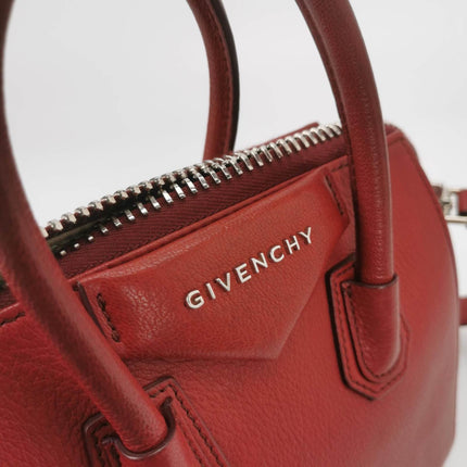 Givenchy Antigona Mini Red Calf Leather Top Handle bag with Strap