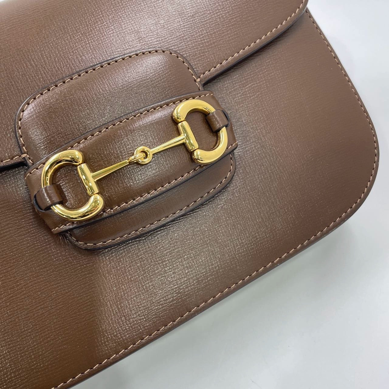 Gucci 1955 Horsebit Shoulder Bag Caramel Brown Small Leather