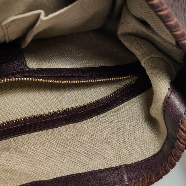 Gucci Jackie Soft Large Brown Leather Shoulder Bag With Strap