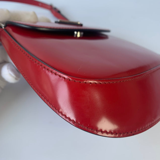 Sold Prada Cleo Flap Burgundy / Red Leather Shoulder bag