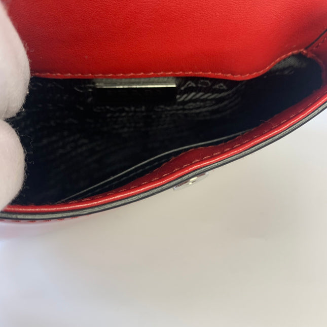 Sold Prada Cleo Flap Burgundy / Red Leather Shoulder bag