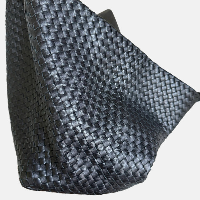 Sold Bottega Veneta Cabat Large Intreccio Leather Tote Bag Black 40cm
