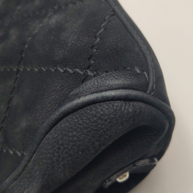 Chanel Nubuck Suede Darjeeling Flap Bag Ultimate Stitch Black Jumbo Bag