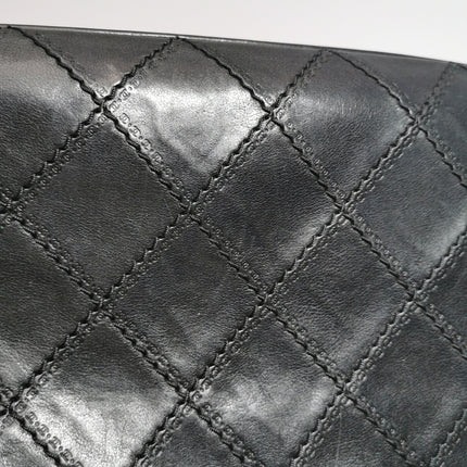 Chanel 2013 Paris-Edinburgh Large Black Flap Calfskin Leather Shoulder Bag