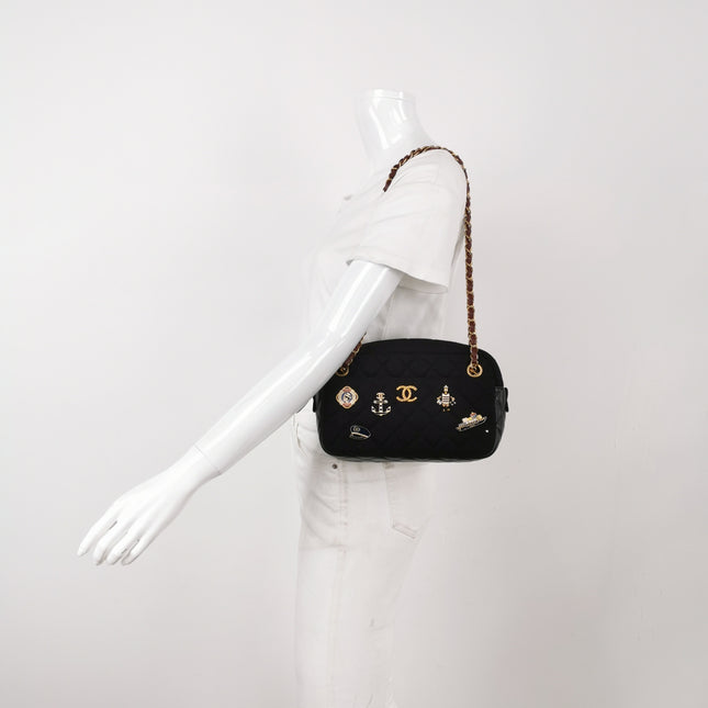 Chanel Métiers d'Art Paris-Hamburg 2018 Wool Nautical Charms Camera Bag Dark Navy