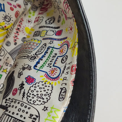 Fendi Baguette 1997 Re-edition 3D Embossed Black Leather Shoulder bag