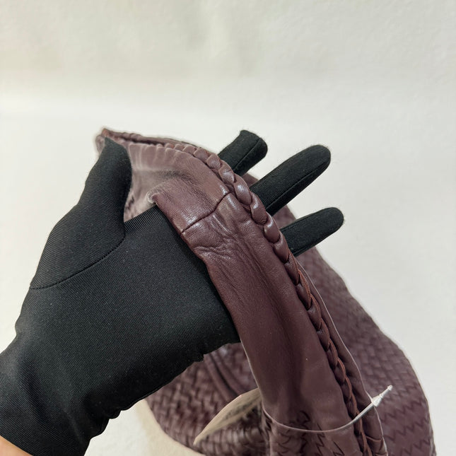 Sold Bottega Veneta Belly Hobo Intrecciato Burgundy Wine Large 50cm