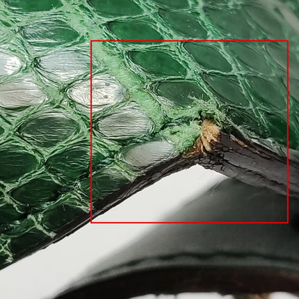 Gucci Jackie Vintage Large Green Suede and Snake-skin Leather Gold Hardware