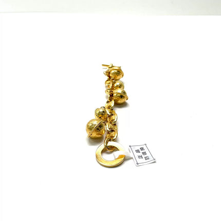 Celine 1990s Vintage Gold-tone Triomphe Planet Link Charm Bracelet