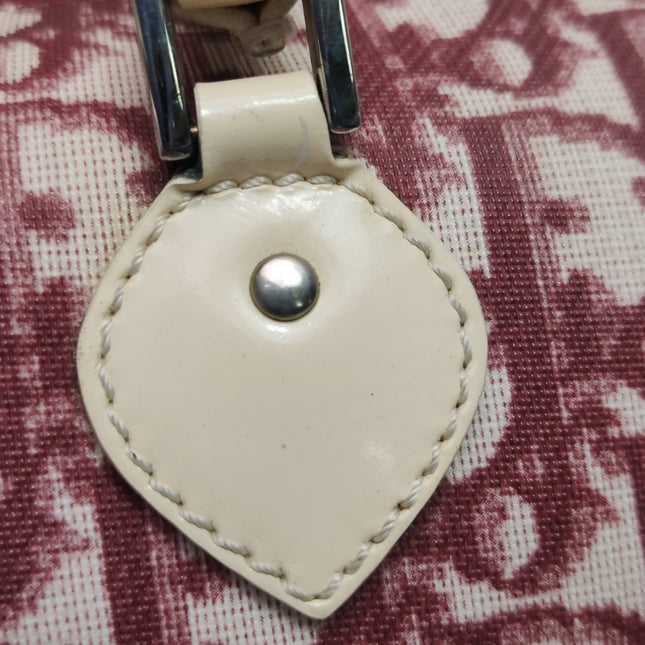 Dior No. 1 Rasta Trotter Bowling Bag Red Oblique Canvas White Patent Leather