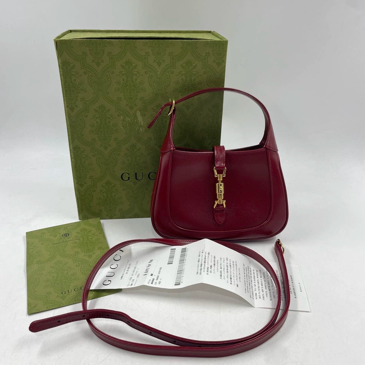 Sold Gucci Jackie 1961 Mini Burgundy Leather Bag