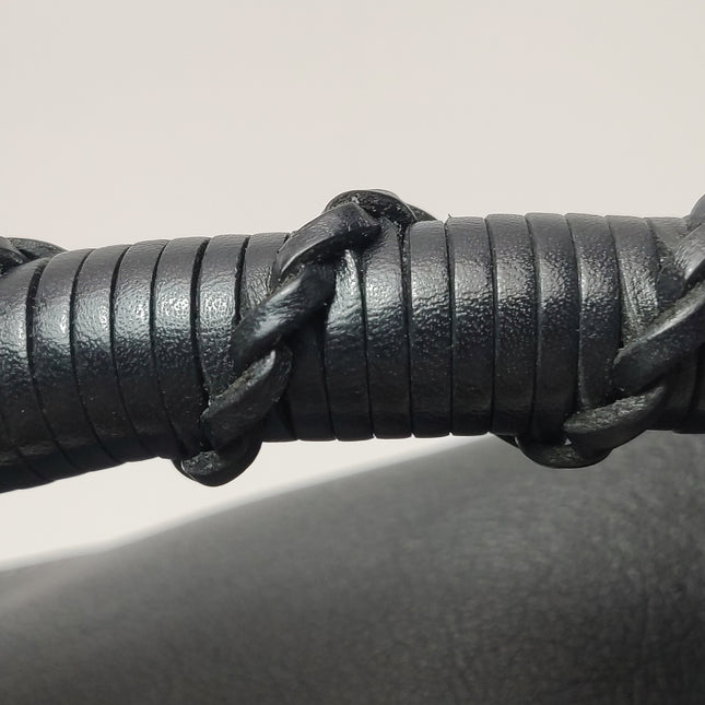 Loewe Puzzle Small Tricolor Black Grey Calfskin Leather Braided Handle Crossbody Bag