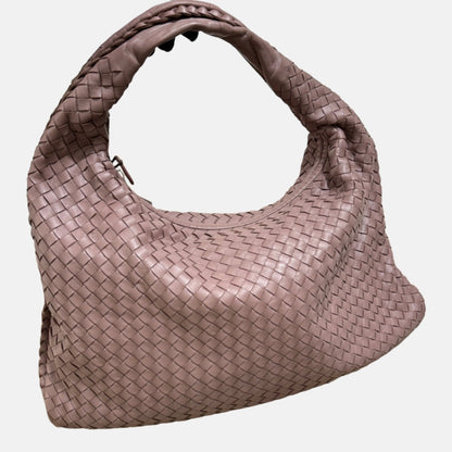 Bottega Veneta Belly Hobo Intrecciato Lambskin Leather Nude Purple Medium 40cm-Luxbags