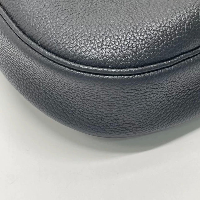 Gucci Jackie 1961 Black Large Pebbled Leather Shoulder Bag with Strap