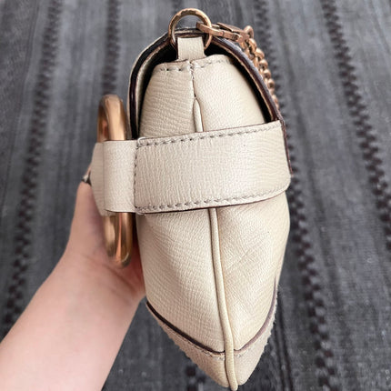 Gucci Horsebit 1955 Large White Leather Shoulder Bag