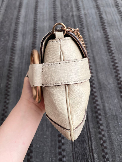 Gucci Horsebit 1955 Large White Leather Shoulder Bag