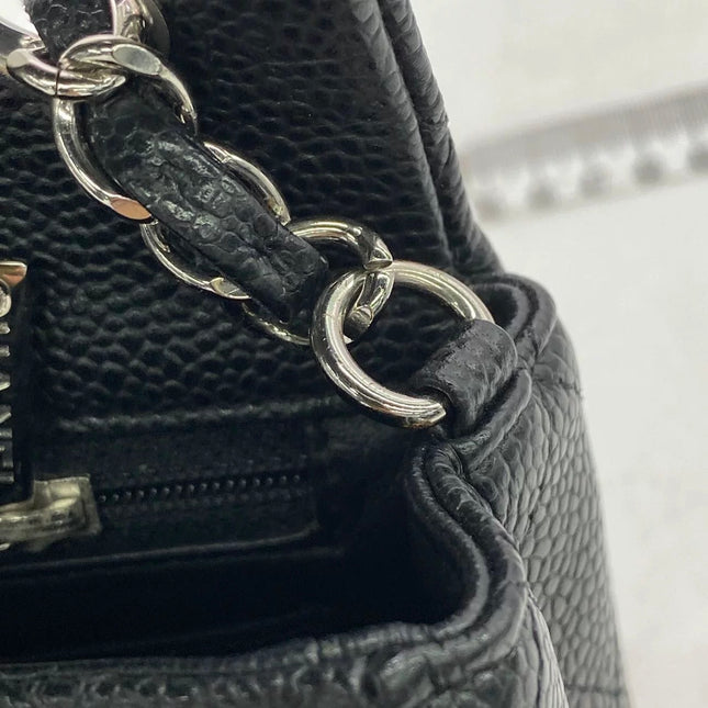 Chanel Classic Flap Mini Black Caviar Silver Hardware 2017-18