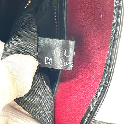 Gucci Jackie 1961 Small Black Patent Leather Shoulder Bag S24