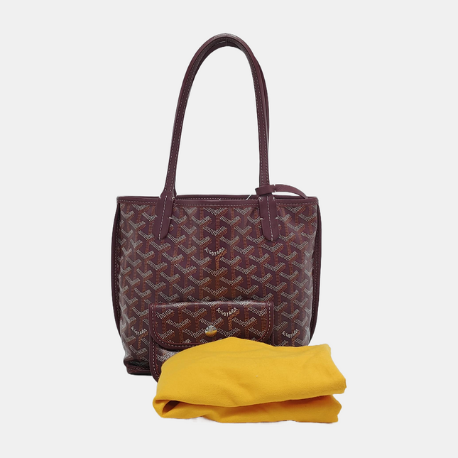 Goyard Anjou Mini Tote Wine Burgundy Reversible Leather