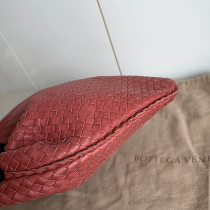 Bottega Veneta Veneta Hobo Medium Brick Red Intrecciato Leather Bag 47cm