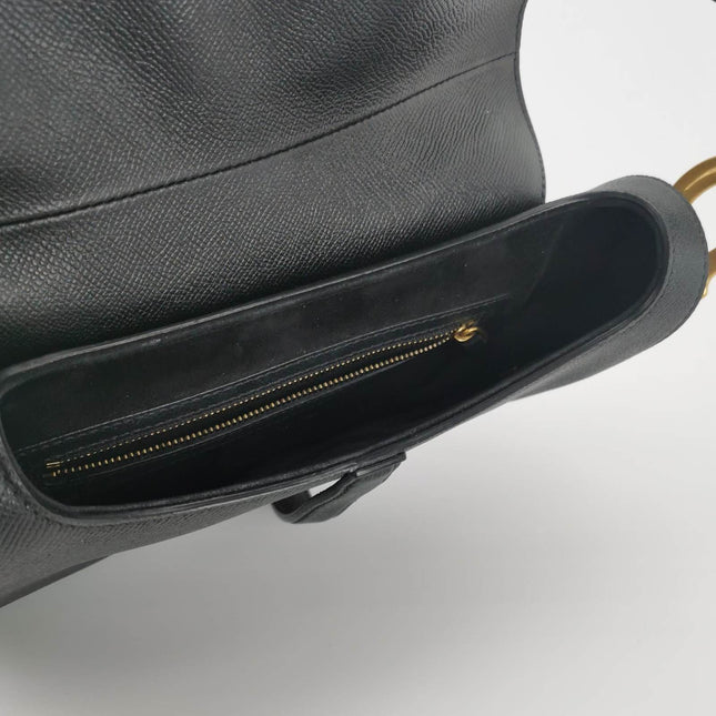 Sold Dior Saddle Black Medium Grained Leather Handbag