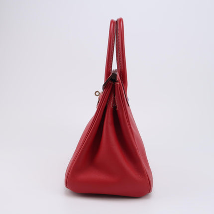 Hermes Birkin 30 Epsom Leather Red Rouge Casaque Gold Hardware 2012
