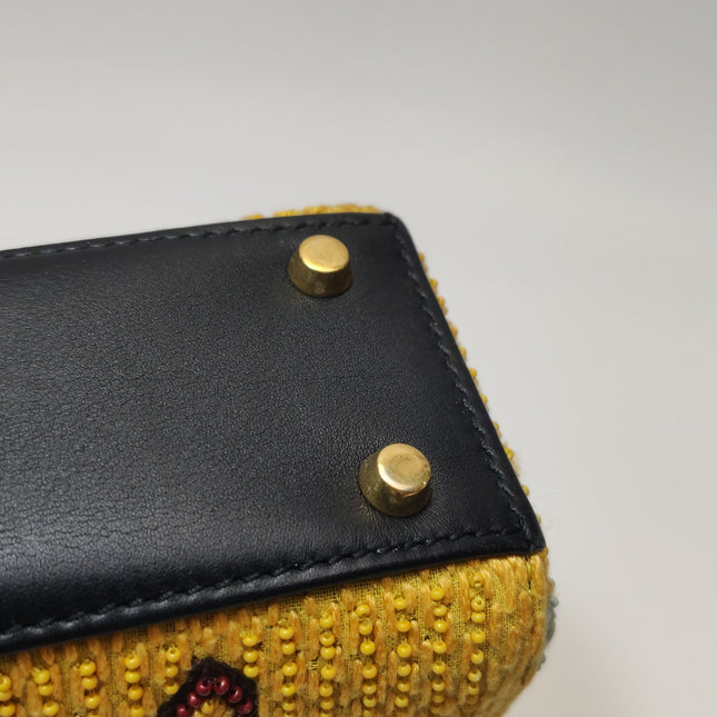 Lady Dior Mini Limited Edition Yellow Star and Bee Beaded Handbag 2017