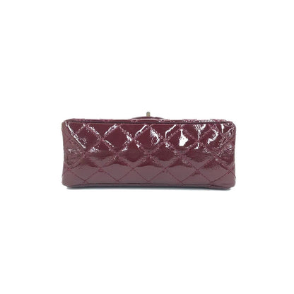 Chanel 2.55 Mini Reissue Quilted Burgundy Patent Leather Double Flap Gold HW