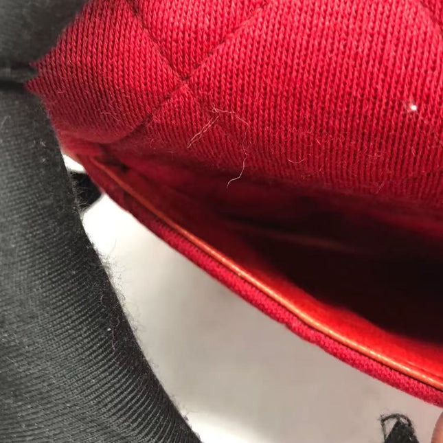 Chanel Mini Top Handle Bag Red Fabric Gold Hardware