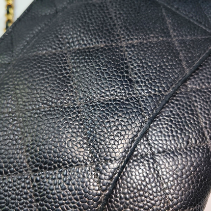 Chanel Wallet on Chain Classic Flap Black Caviar Leather Gold Hardware